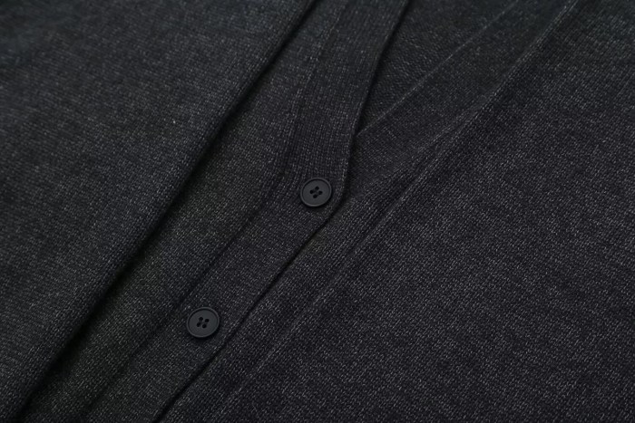 Womens Knot Knit V Neck Long Sleeve Cardigan Charcoal