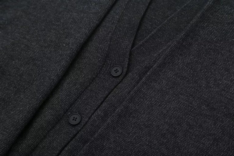 Womens Knot Knit V Neck Long Sleeve Cardigan Charcoal