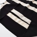 Women’s Round Neck Long Sleeve Dress – Slim Knit Stripped Fit.