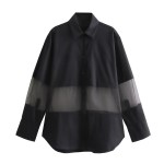 Womens Black Ghost Die Long Sleeve Oversized Shirt