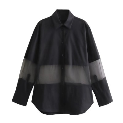 Womens Black Ghost Die Long Sleeve Oversized Shirt