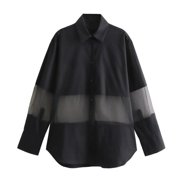 Womens Black Ghost Die Long Sleeve Oversized Shirt