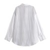 Womens Stripe Single Button Up Oversized White Shirt Womens Stripe Single Button Up Oversized White Shirt