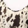 Womens Micro Strap Black White Print Silk Satin Midi Dress