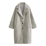 Womens Herrick Ebone Twill Long Vintage Coat