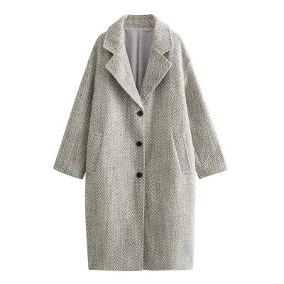 Womens Herrick Ebone Twill Long Vintage Coat