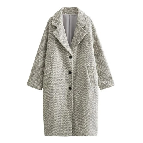 Womens Herrick Ebone Twill Long Vintage Coat