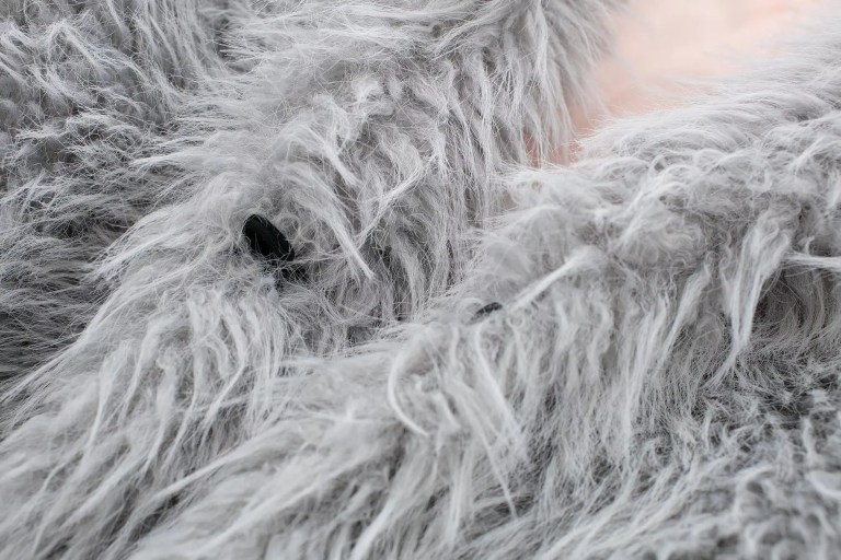 Womens Thick Eco-friendly Fur Vintage Short Coat in Ice Gray Womens Thick Eco-friendly Fur Vintage Short Coat in Ice Gray