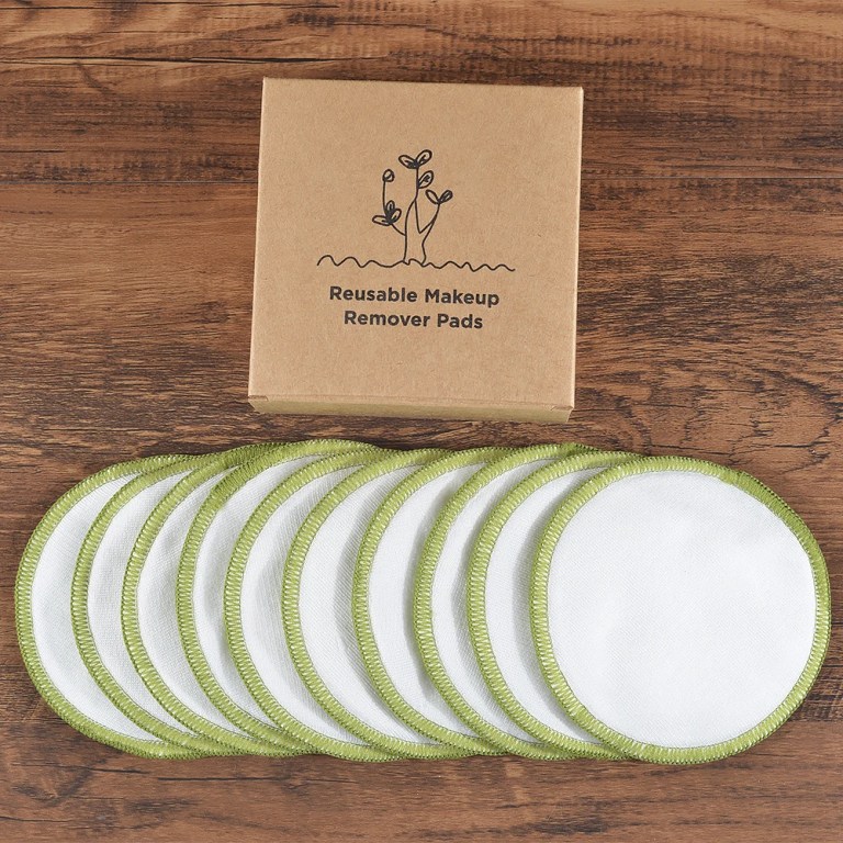 Cotton 10Pcs Bamboo Makeup Remover Reusable Cotton Pads