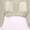 Women’s Army Inspo Short Knit Ivory Round neck jumper with side pockets