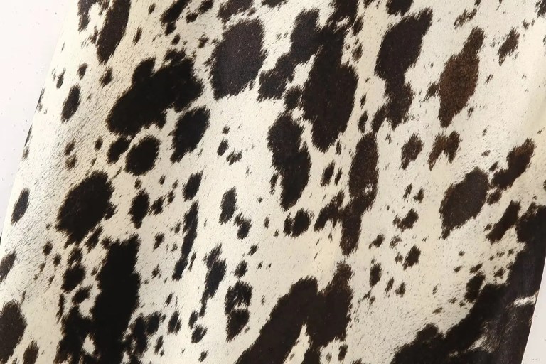 Womens Micro Strap Black White Print Silk Satin Midi Dress