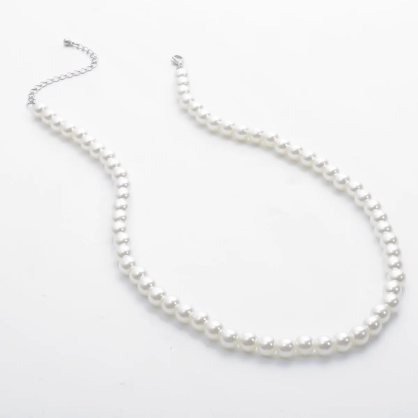 Men’s Pearl Beaded Short Choker Necklace Men’s Pearl Beaded Short Choker Necklace