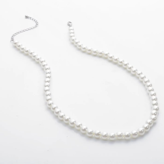 Men’s Pearl Beaded Short Choker Necklace