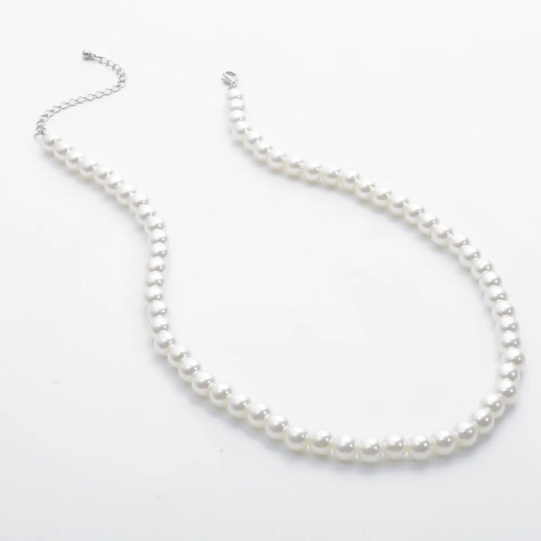 Men’s Pearl Beaded Short Choker Necklace Men’s Pearl Beaded Short Choker Necklace