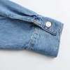 Women’s Pearl Detail Denim Vintage Long-sleeved Shirt