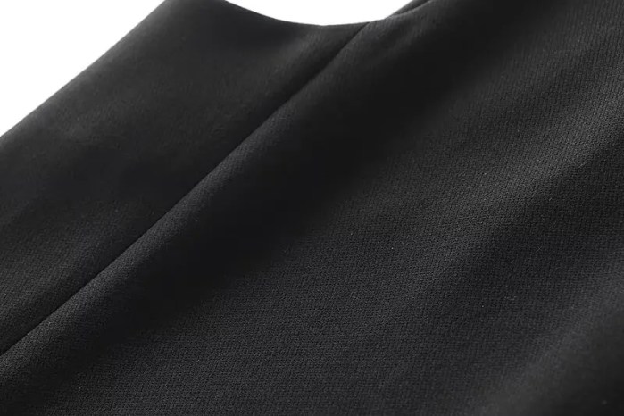 Womens Black Buckle Series Straight Cut Gold button Detail 50’s Glam Mini Dress