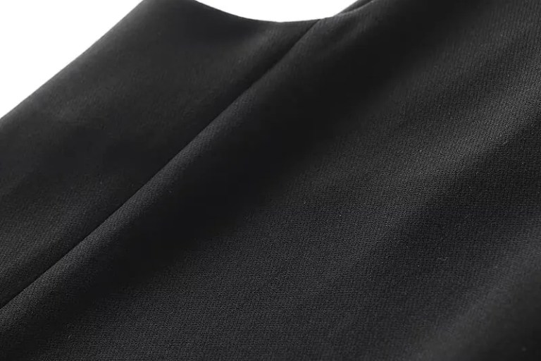 Womens Black Buckle Series Straight Cut Gold button Detail 50’s Glam Mini Dress