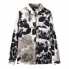 Womens Black & Ivory Floral Print Long Sleeve Shirt Womens Black & Ivory Floral Print Long Sleeve Shirt