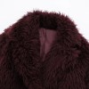 Womens Thick Winter Eco-friendly Fur Vintage Short Coat Burgandy Red
