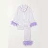 Luxury Womens Silky Lilac Purple Feather Pyjama Set Luxury Womens Silky Lilac Purple Feather Pyjama Set