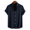 Casual Solid Color Lapel Short-sleeved Men’s Fashion Trend Shirt