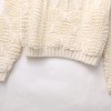 Womens Textured Ivory Knit Round Collar Jumper