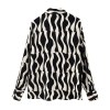 Womens Black & White Swirl Print Shirt + Midi Skirt Set Womens Black & White Swirl Print Shirt + Midi Skirt Set