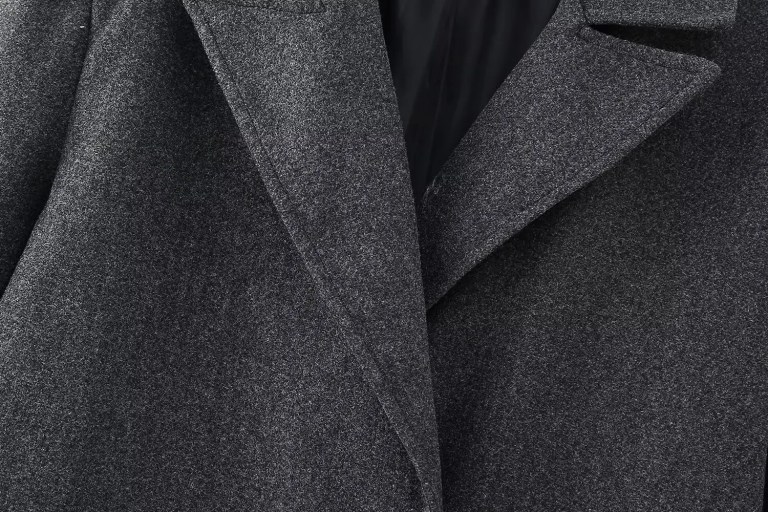Womens Vintage Lapel Long Sleeve Double-breasted Oversized Coat Gray