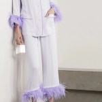 Luxury Womens Silky Lilac Purple Feather Pyjama Set Luxury Womens Silky Lilac Purple Feather Pyjama Set