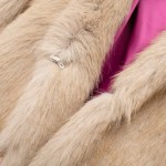Women Faux Fur Cream Vintage Round Collar Jacket Women Faux Fur Cream Vintage Round Collar Jacket
