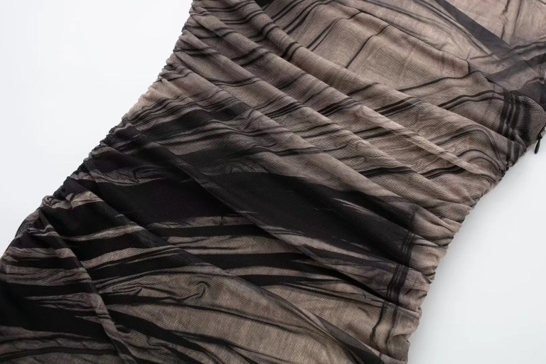 Womens Juan Mesh Sleeveless Ruched Slim Fit Print Midi Dress Womens Juan Mesh Sleeveless Ruched Slim Fit Print Midi Dress