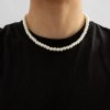 Men’s Pearl Beaded Short Choker Necklace