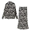 Womens Black & White Swirl Print Shirt + Midi Skirt Set Womens Black & White Swirl Print Shirt + Midi Skirt Set