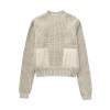 Women’s Army Inspo Short Knit Ivory Round neck jumper with side pockets