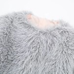 Womens Thick Eco-friendly Fur Vintage Short Coat in Ice Gray Womens Thick Eco-friendly Fur Vintage Short Coat in Ice Gray