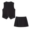 Women Stud Detail Black Vest + Matching Stud Mini Women Stud Detail Black Vest + Matching Stud Mini