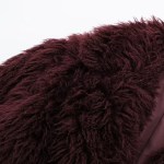 Womens Thick Winter Eco-friendly Fur Vintage Short Coat Burgandy Red