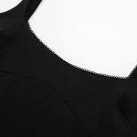Womens Black Lace Detail Strap Classic Slim Fit  Mini Dress
