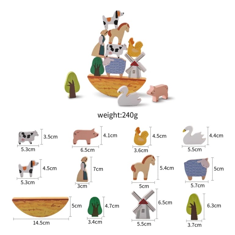 Baby Toy Gift Set Farm Animal Balance Stacking Toy Baby Toy Gift Set Farm Animal Balance Stacking Toy
