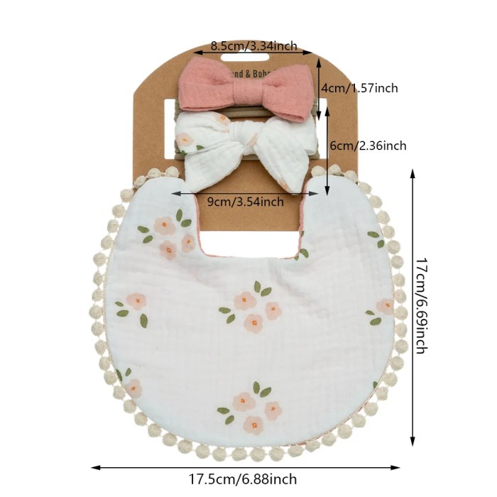 3Pcs/Set Baby Flower Bibs & Headbands 3Pcs/Set Baby Flower Bibs & Headbands