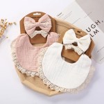 3Pcs/Set Solid Muslin Cotton Bamboo Baby Bib 3Pcs/Set Solid Muslin Cotton Bamboo Baby Bib