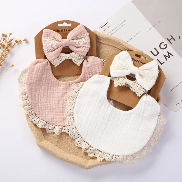 3Pcs/Set Solid Muslin Cotton Bamboo Baby Bib 3Pcs/Set Solid Muslin Cotton Bamboo Baby Bib