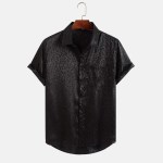 Jacquard Leopard Print Loose Casual Short Sleeved Shirt
