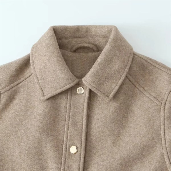 Womens Casual Polo Collar Long Sleeve Textured Straight Cut Jacket Womens Casual Polo Collar Long Sleeve Textured Straight Cut Jacket
