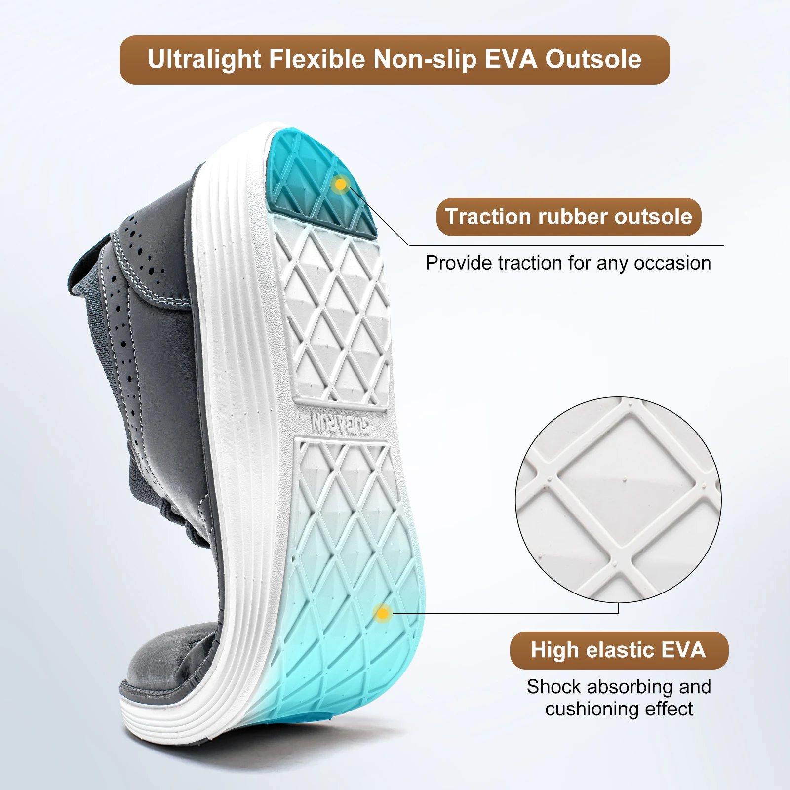 HOBIBEAR Men's Oxfords Leather Wingtip Casual Walking Sneakers Shoes