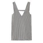 Womens Plaid V Back and Front Slim Mini Dress