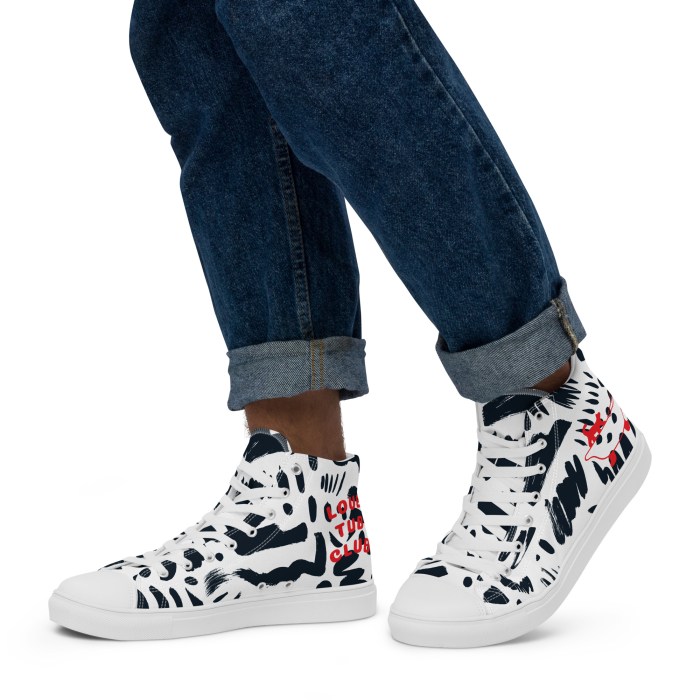 Men’s Squig high top canvas sneakers By Love Tub Club jQuery(document).ready(function($) { // Target the Products page if($('body').hasClass('edit-php') && $('body').hasClass('post-type-product')) { $("th.column-admin_commission").css( 'width', '10%' ); } });