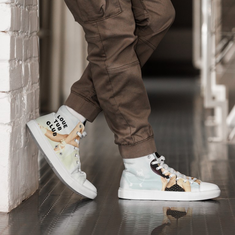 Men’s Pin Up high top canvas sneakers By Love Tub Club jQuery(document).ready(function($) { // Target the Products page if($('body').hasClass('edit-php') && $('body').hasClass('post-type-product')) { $("th.column-admin_commission").css( 'width', '10%' ); } });