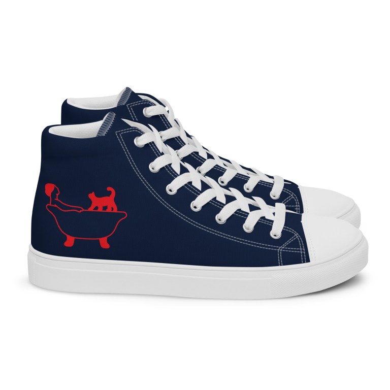 Men’s Classic Blue high top canvas sneakers By Love Tub Club
