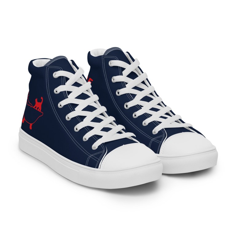 Men’s Classic Blue high top canvas sneakers By Love Tub Club
